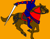 Disegno Cavaliere a cavallo IV pitturato su HARMANJOT SINGH