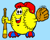 Disegno Pallina da baseball  pitturato su Lisa