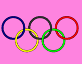 Disegno Anelli dei giochi olimpici  pitturato su floricientina(zaira)