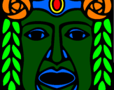 Disegno Maschera Maya pitturato su Topo