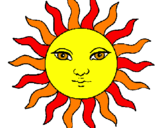 Disegno Sole  pitturato su soleado