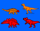 Disegno Dinosauri di terra  pitturato su ANDREA .C.
