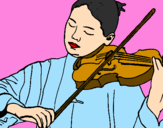 Disegno Violinista  pitturato su CHIARA