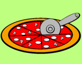 Disegno Pizza pitturato su Gloria