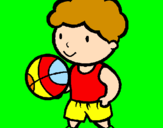 Disegno Giocatore di pallacanestro  pitturato su ALESSANDRO