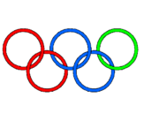 Disegno Anelli dei giochi olimpici  pitturato su natalia
