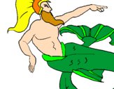 Disegno Poseidone pitturato su cristian  de   nicola