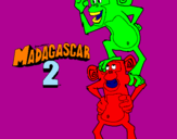 Disegno Madagascar 2 Manson & Phil pitturato su winnie