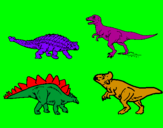 Disegno Dinosauri di terra  pitturato su Alex