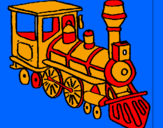 Disegno Treno  pitturato su Biago
