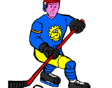 Disegno Giocatore di hockey su ghiaccio pitturato su agostino