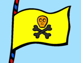 Disegno Bandiera dei pirati pitturato su mariangela