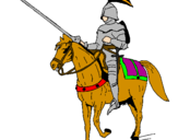 Disegno Cavallerizzo a cavallo  pitturato su Federico