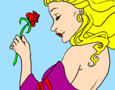Disegno Principessa con una rosa pitturato su Brenda song