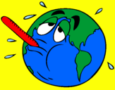 Disegno Riscaldamento globale pitturato su mitika sarina