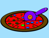 Disegno Pizza pitturato su MATILDA