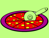 Disegno Pizza pitturato su GIULIA