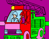 Disegno Camion dei Pompieri  pitturato su MARCO SAIA