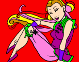 Disegno Principessa ninja  pitturato su anna75
