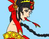 Disegno Principessa cinese pitturato su chiara francy