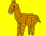 Disegno Cavallo di Troia pitturato su ALBERTO T