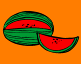 Disegno Melone  pitturato su miguele