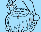 Disegno Faccione Babbo Natale  pitturato su redon