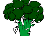 Disegno Broccoli  pitturato su pippi