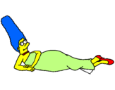 Disegno Marge pitturato su teresa