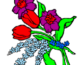 Disegno Mazzo di fiori pitturato su gaia