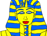 Disegno Tutankamon pitturato su guido