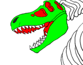 Disegno Scheletro di Tyrannosaurus rex pitturato su MATTEO
