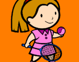 Disegno Ragazza che gioca a tennis  pitturato su ROBERTA