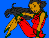 Disegno Principessa ninja  pitturato su roby......