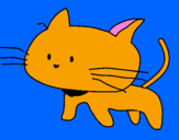 Disegno Cucciolo di gatto  pitturato su stap