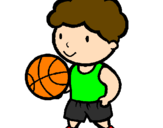 Disegno Giocatore di pallacanestro  pitturato su ALESSANDRO
