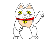 Disegno Gatto della fortuna pitturato su gato giappone estefany z