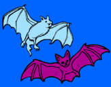 Disegno Un paio di pipistrelli  pitturato su LOLA E SUSY