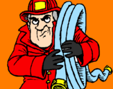 Disegno Pompiere  pitturato su ALBERTO TESSARO
