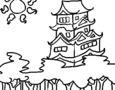 Disegno Casa giapponese  pitturato su giuseppe