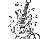 Disegno Chitarra elettrica  pitturato su chitarra elettrica