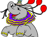 Disegno Elefante con 3 palloncini  pitturato su lorenzo