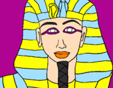 Disegno Tutankamon pitturato su elsa