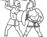 Disegno Lotta di gladiatori  pitturato su as