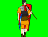 Disegno Soldato romano  pitturato su susanna