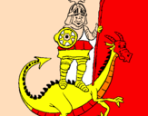 Disegno San Giorgio con il drago  pitturato su dusca fedi3