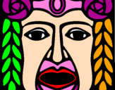 Disegno Maschera Maya pitturato su MATILDA
