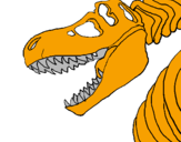 Disegno Scheletro di Tyrannosaurus rex pitturato su rey