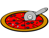 Disegno Pizza pitturato su GAIA M.