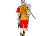 Disegno Soldato romano  pitturato su caballero oif